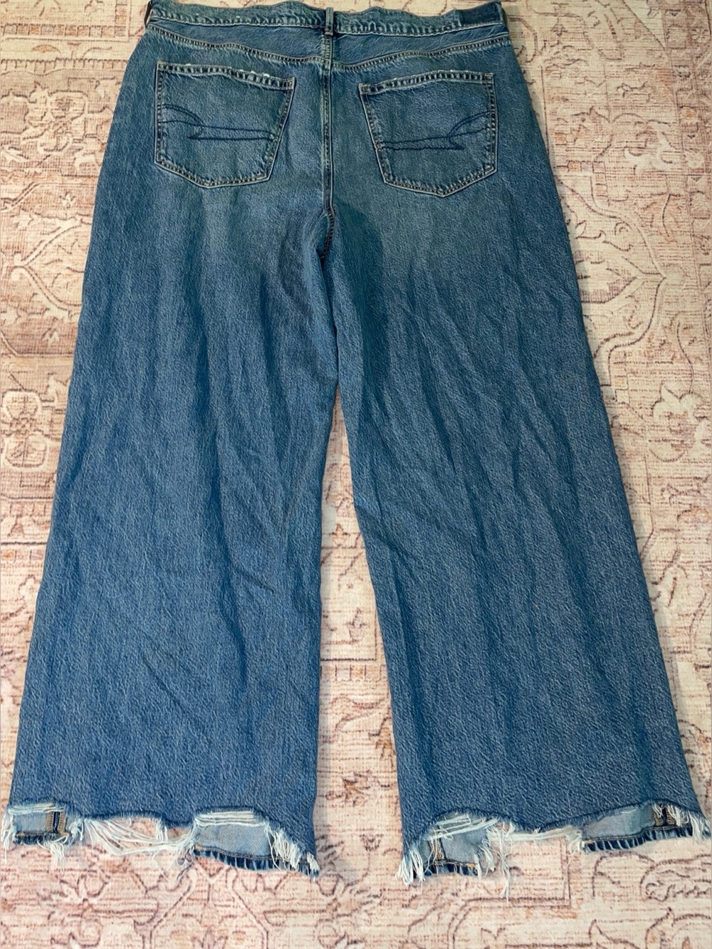 American Eagle Dreamy Drape Super High Waist Baggy Wide Leg Jeans Size  18 AE - Picture 2 of 5